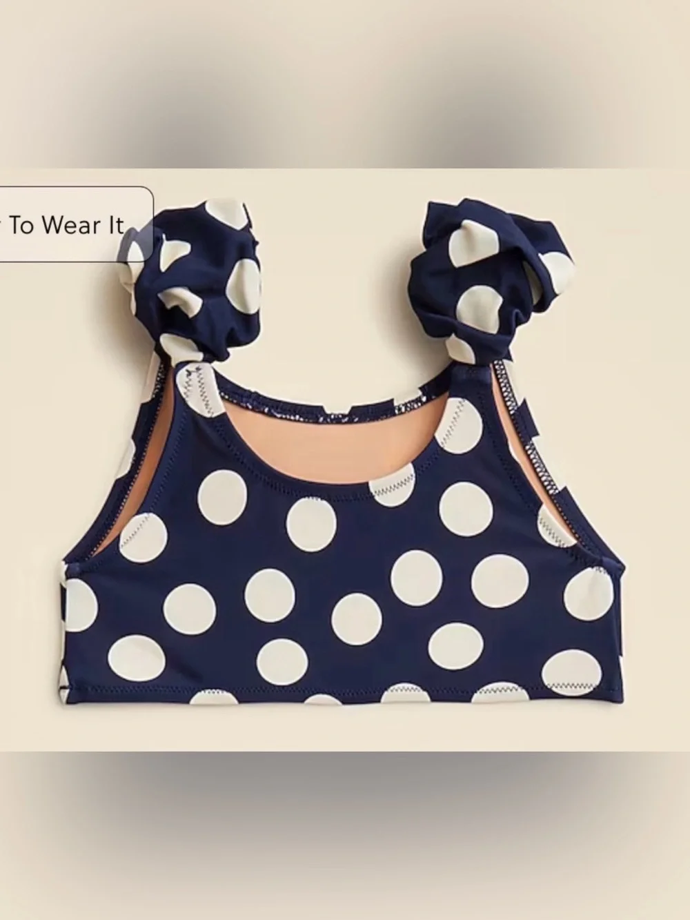 J.Crew NWOT Girls' puff-sleeve two-piece swimsuit